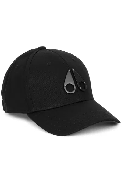 Moose Knuckles Logo Cotton-twill Cap In Black