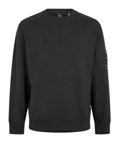 Moose Knuckles Logo Crew Neck Sweatshirt In Black
