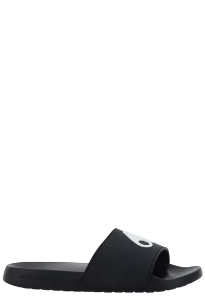 Moose Knuckles Logo Icon Sport Slides In Black
