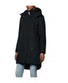Moose Knuckles Logo Details Parker Down Jacket In Black