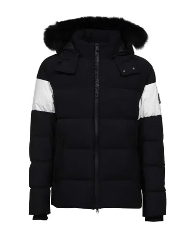 Moose Knuckles Logo Down Jacket In Black