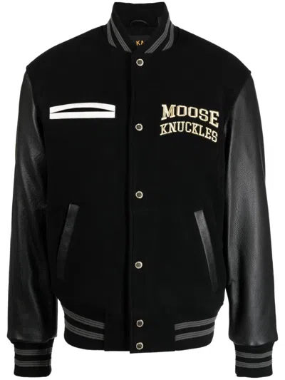 Moose Knuckles Logo-embroidered Bomber Jacket In Multi