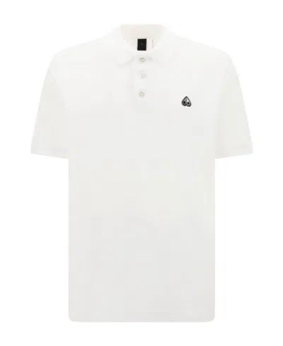 Moose Knuckles Logo-embroidered Cotton Polo Shirt In White