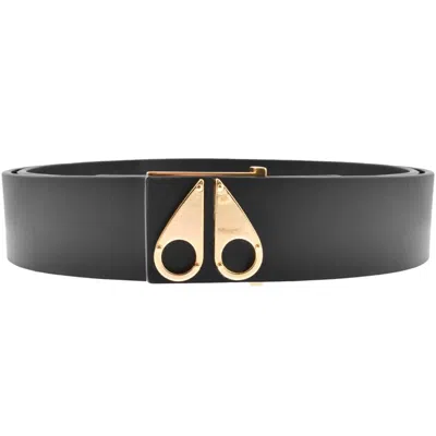 Moose Knuckles Logo Icon Belt Gold In Black