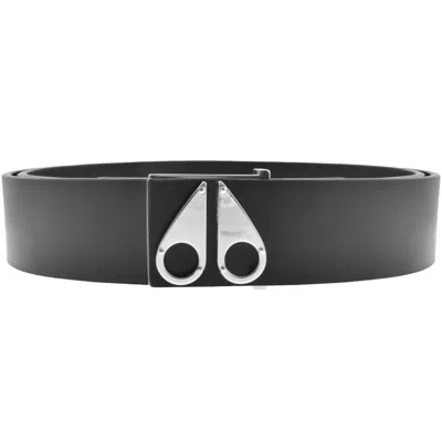 Moose Knuckles Logo Icon Belt Silver In Black
