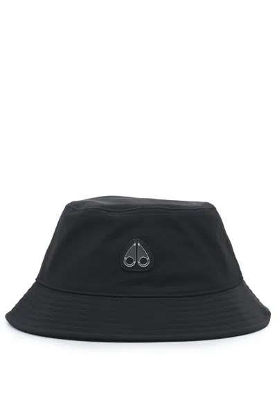 Moose Knuckles Logo Icon Bucket Hat In Black