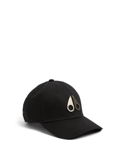 Moose Knuckles Logo Icon Cap In Blk/nickel Logo