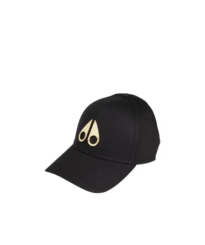 Moose Knuckles Logo Icon Cotton Cap In Black