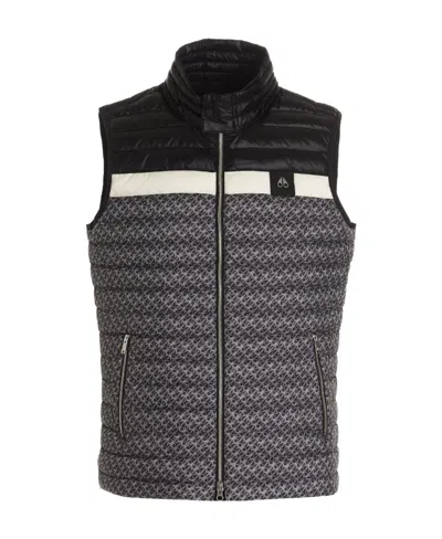 Moose Knuckles Logo Jacquard Padded Gilet In Black