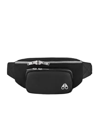 Moose Knuckles Logo Letter Belt Bag In Black