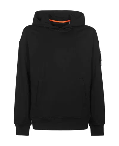 Moose Knuckles Logo-patch Cotton Hoodie In Black