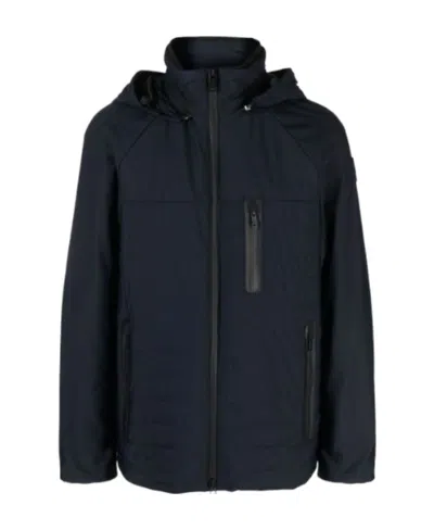 Moose Knuckles Logo-patch Hooded Padded Jacket In Black