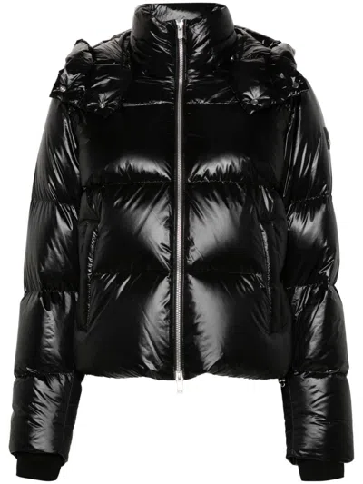 Moose Knuckles Logo-patch Jacket In Black