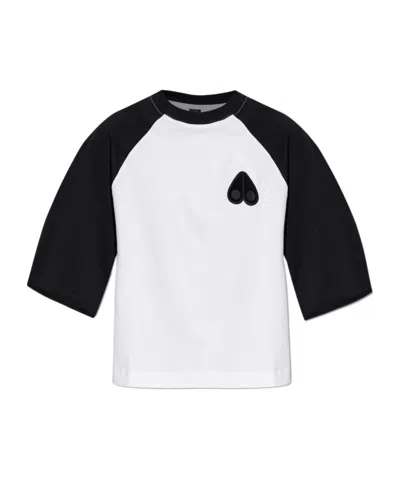 Moose Knuckles Logo Patch Oversized T-shirt In White