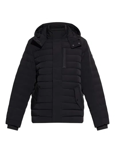 Moose Knuckles Logo-patch Padded Jacket In Black