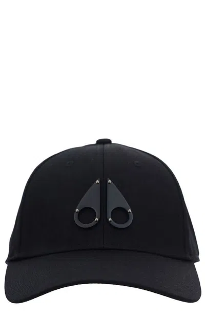 Moose Knuckles Logo Plaque Baseball Cap In Black