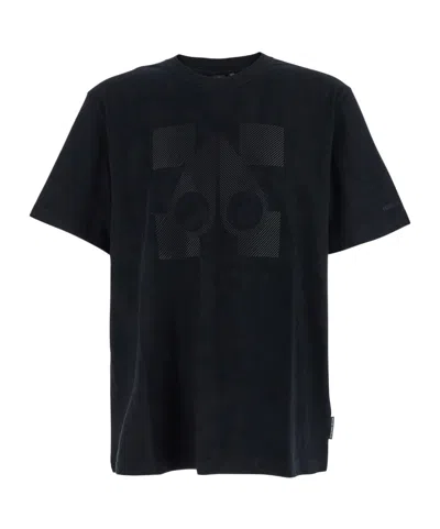 Moose Knuckles Logo-plaque Cotton T-shirt In Black