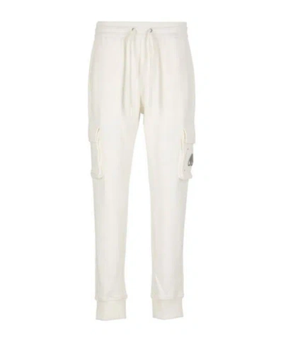 Moose Knuckles Logo Plaque Drawstring Cargo Pants In White