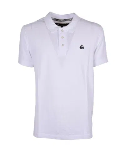 Moose Knuckles Logo-plaque Polo Shirt In White