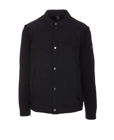 Moose Knuckles 'marble' Black Jacket With Logo Patch On The Sleeve In Viscose Blend Woman