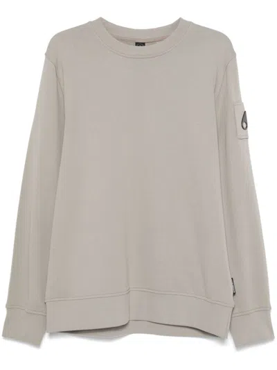 Moose Knuckles Logo-plaque Sweatshirt In Grey
