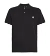 Moose Knuckles Black Polo With Classic Collar And Logo Patch On The Front In Black