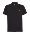 Moose Knuckles Black Polo With Classic Collar And Logo Patch On The Front In Black