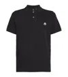 Moose Knuckles Black Polo With Classic Collar And Logo Patch On The Front In Black