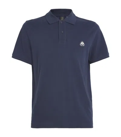 Moose Knuckles Everett Mens Polo Shirt In Blue