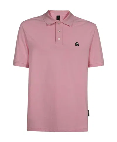 Moose Knuckles Logo Polo Shirt In Pink