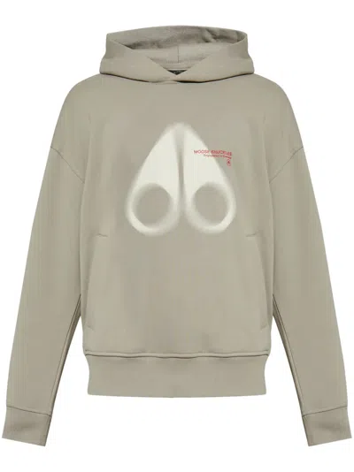 Moose Knuckles Logo-print Hoodie In Neutrals