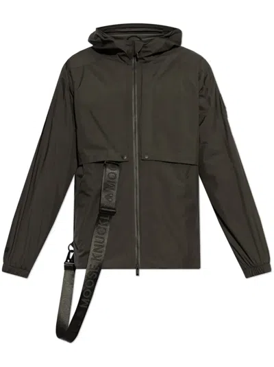 MOOSE KNUCKLES LOGO-PRINT STRAP JACKET
