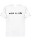 Moose Knuckles 'conway' White Crewneck T-shirt With Logo Lettering Print On The Front In White