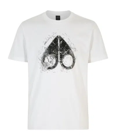 Moose Knuckles Logo Printed Crewneck T-shirt In White