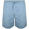 Moose Knuckles Logo Swim Shorts Blue In Gold