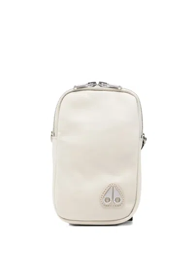 Moose Knuckles Logo Zip Cross Body Bag In White