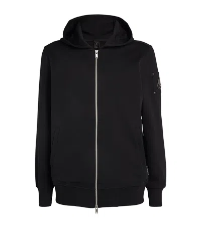 MOOSE KNUCKLES LOGO ZIP-UP HOODIE
