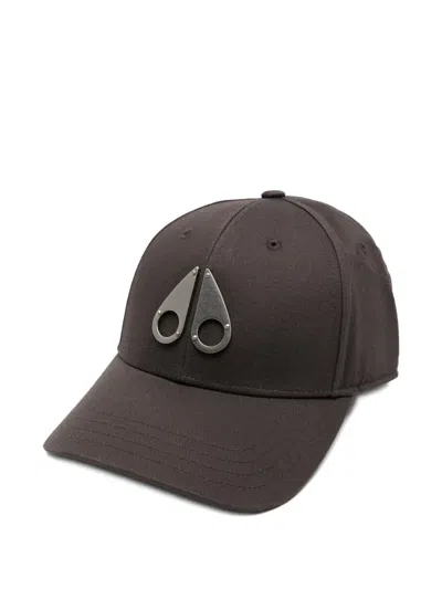 Moose Knuckles Logo-appliqué Baseball Cap In Brown
