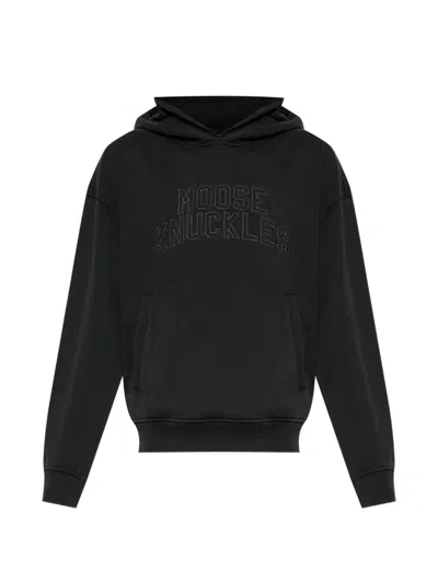 Moose Knuckles Logo-detail Hoodie In Blue