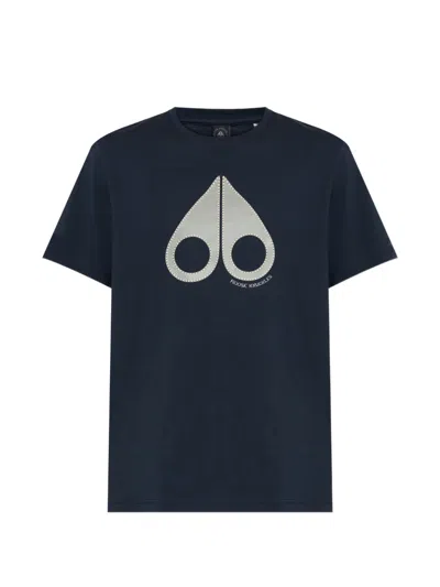 Moose Knuckles Logo-graphic T-shirt In Blue