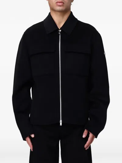 Moose Knuckles Logo-patch Buttoned Jacket In Black