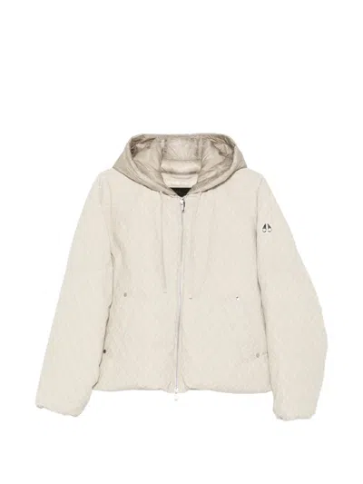 Moose Knuckles Kapuzenjacke Mit Logo-print In Neutral