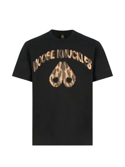 Moose Knuckles Logo-print Leopard-pattern T-shirt In Animal Print