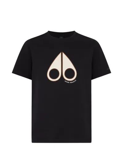 Moose Knuckles Logo-print T-shirt In Black