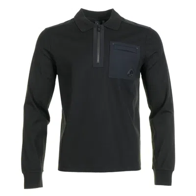 Moose Knuckles Long Sleeve Dalon Polo Shirt Black
