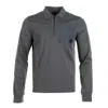 Moose Knuckles Long Sleeve Dalon Polo Shirt Cement In Gray