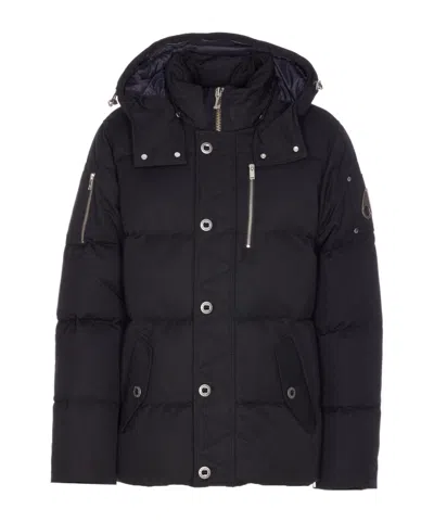 Moose Knuckles Long Sleeve Down Jacket In Black