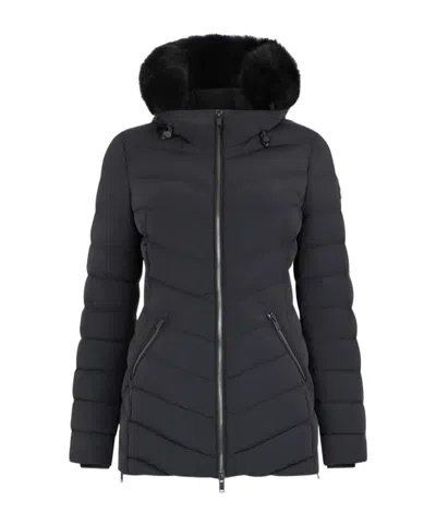 Moose Knuckles Long Sleeve Down Jacket In Gray