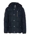 Moose Knuckles Quilted Hooded Jacket Removable Hood In Blue