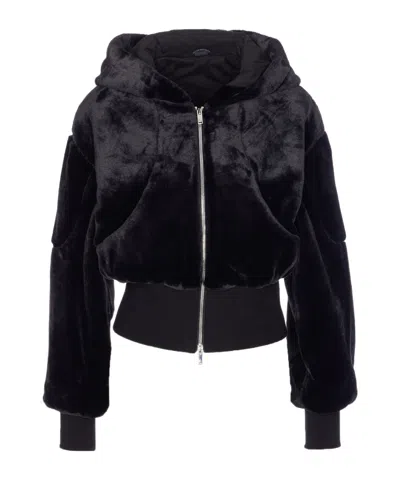 MOOSE KNUCKLES MOOSE KNUCKLES LOGO PATCH FAUX FUR JACKET
